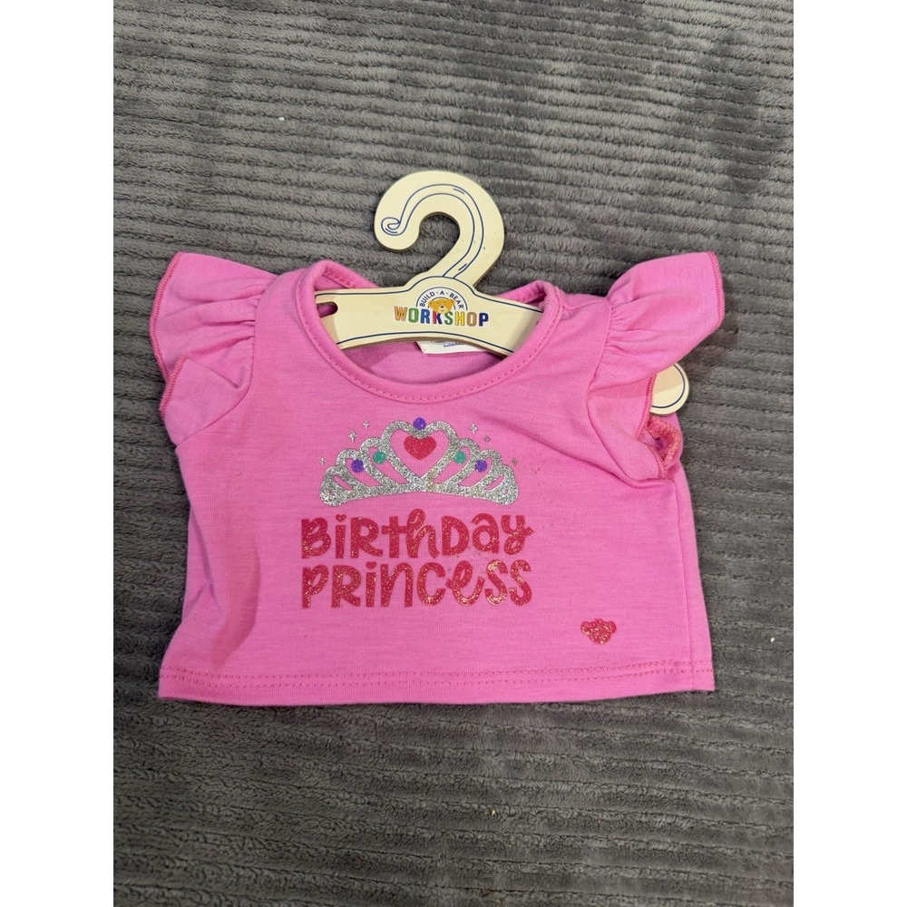 Build A Bear BABW Birthday Princess Tee Pink